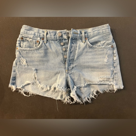 Agolde Parker distressed jean shirt- lightly worn; size 27 - Picture 1 of 2